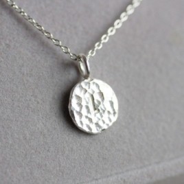 Initial necklace, unique personalized pendant, recycled sterling silver