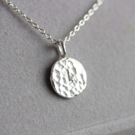 Initial necklace, unique personalized pendant, recycled sterling silver