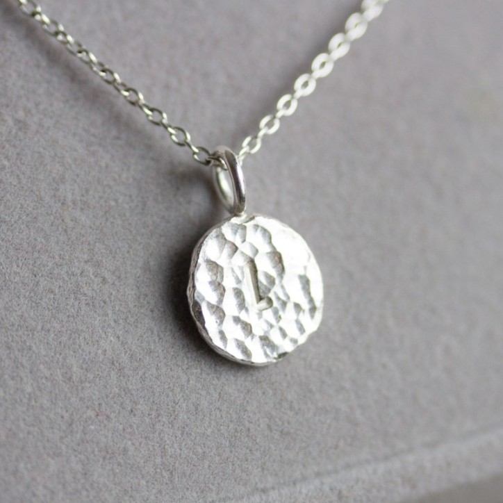 Initial necklace, unique personalized pendant, recycled sterling silver Initial necklace, unique personalized pendant, recycled sterling silver
