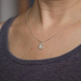 Initial necklace, unique personalized pendant, recycled sterling silver