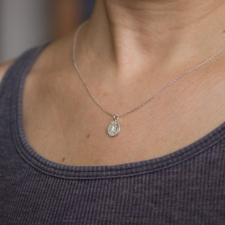 Initial necklace, unique personalized pendant, recycled sterling silver