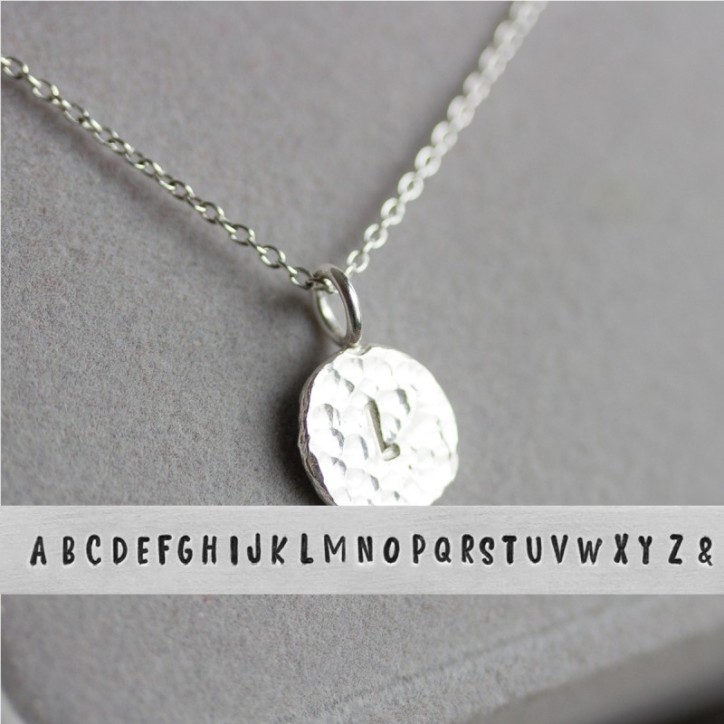 Initial necklace, unique personalized pendant, recycled sterling silver Initial necklace, unique personalized pendant, recycled sterling silver