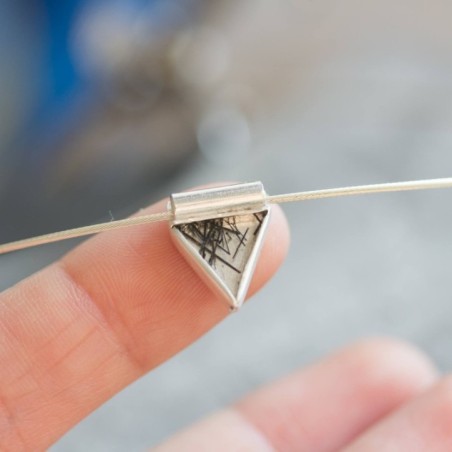 Minimalist necklace with rutilated quartz