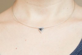 Minimalist necklace with rutilated quartz