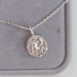 Initial necklace, unique personalized pendant, recycled sterling silver