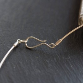 Minimalist necklace with rutilated quartz