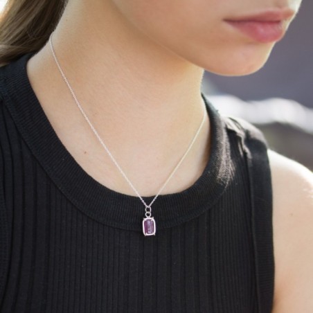Raw Ruby necklace, sterling silver