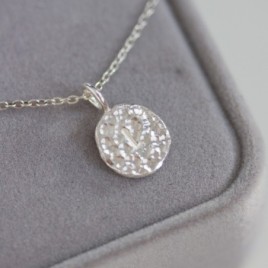 Initial necklace, unique personalized pendant, recycled sterling silver