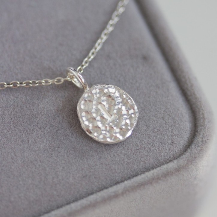 Initial necklace, unique personalized pendant, recycled sterling silver Initial necklace, unique personalized pendant, recycled sterling silver