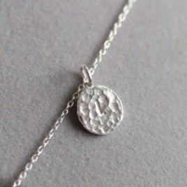 Initial necklace, unique personalized pendant, recycled sterling silver