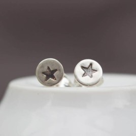 Sterling silver Star stud earrings - minimal, simple every day earrings