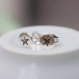 Sterling silver Star stud earrings - minimal, simple every day earrings