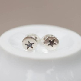 Sterling silver Star stud earrings - minimal, simple every day earrings