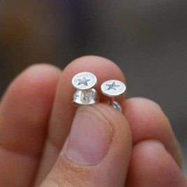 Sterling silver Star stud earrings - minimal, simple every day earrings