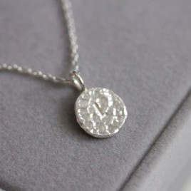 Initial necklace, unique personalized pendant, recycled sterling silver
