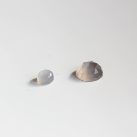 Gray Moonstone ring - skinny stackable for June