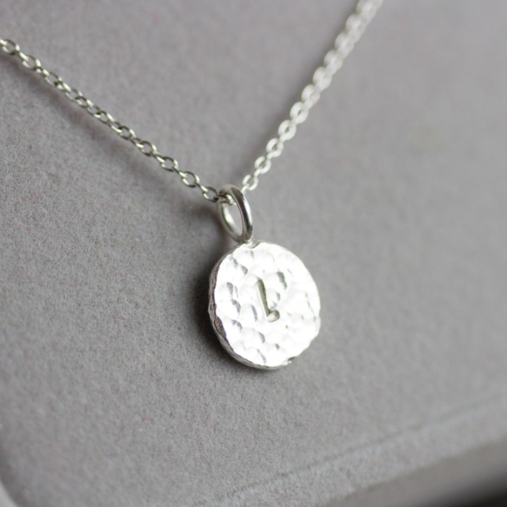 Initial necklace, unique personalized pendant, recycled sterling silver Initial necklace, unique personalized pendant, recycled sterling silver