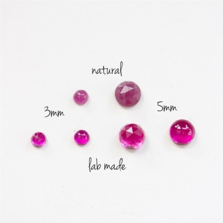 Ruby stud earrings, dainty studs, sterling silver or gold