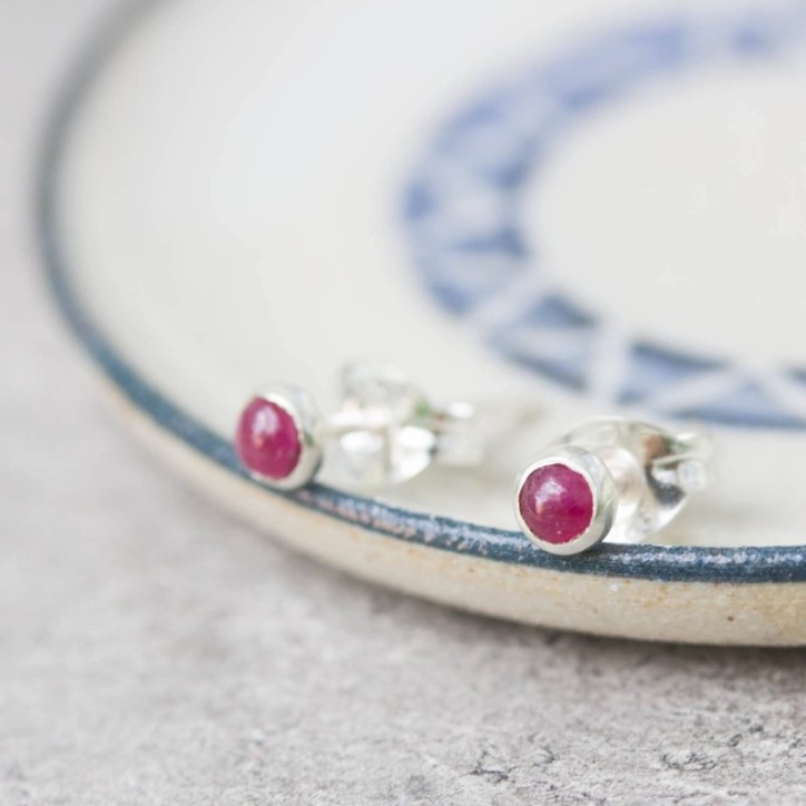 Ruby stud earrings, dainty studs, sterling silver or gold Ruby stud earrings, dainty studs, sterling silver or gold