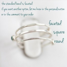 Emerald ring - skinny stackable for May