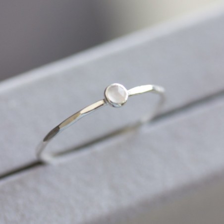 Chalcedony - stackable ring in silver or gold