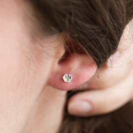 Tiny cactus studs - sterling silver, minimal, simple every day earrings