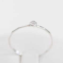 Chalcedony - stackable ring in silver or gold