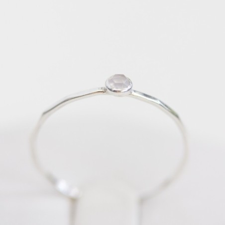 Chalcedony - stackable ring in silver or gold