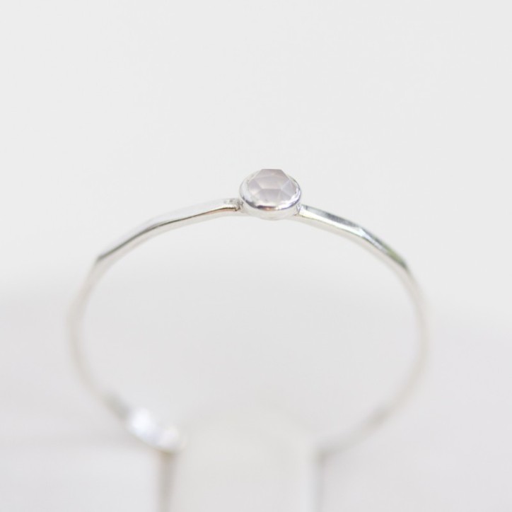 Chalcedony - stackable ring in silver or gold Chalcedony - stackable ring in silver or gold