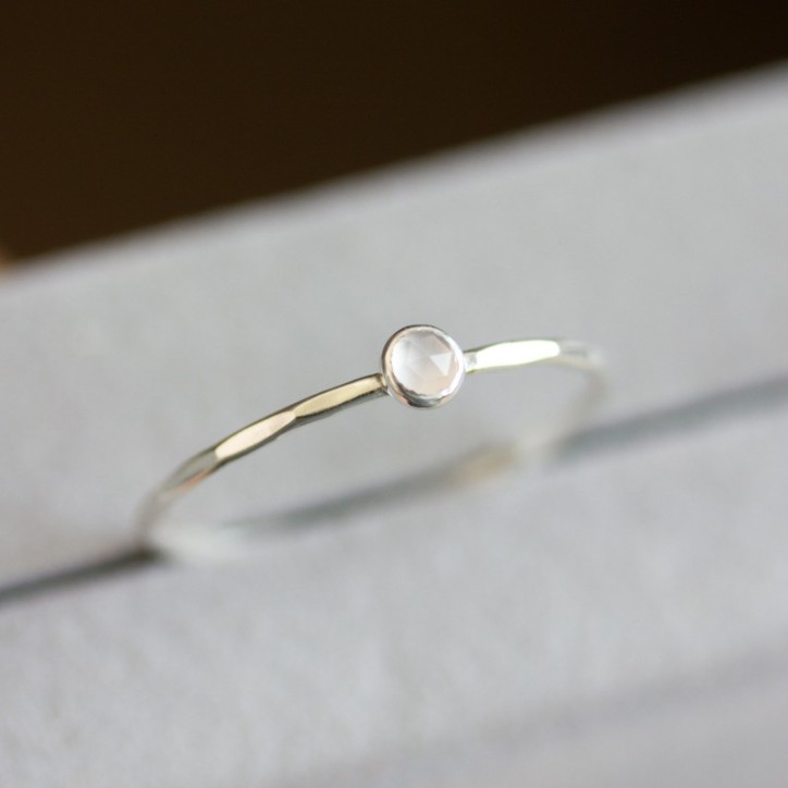 Chalcedony - stackable ring in silver or gold Chalcedony - stackable ring in silver or gold