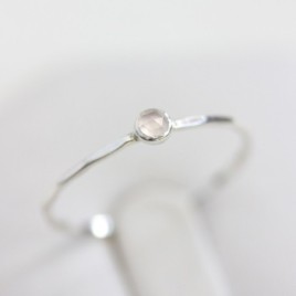 Chalcedony - stackable ring in silver or gold