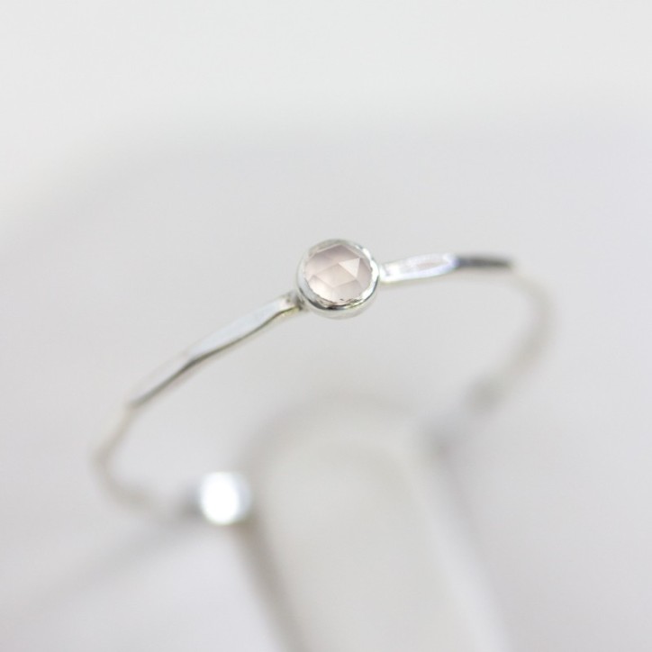 Chalcedony - stackable ring in silver or gold Chalcedony - stackable ring in silver or gold
