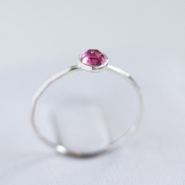 Pink Tourmaline ring - skinny stackable ring