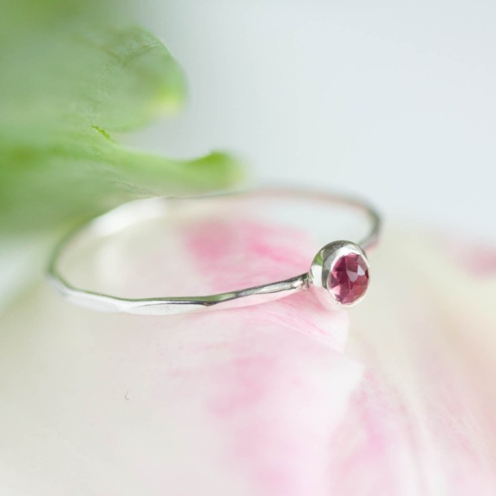 Pink Tourmaline ring - skinny stackable ring Pink Tourmaline ring - skinny stackable ring