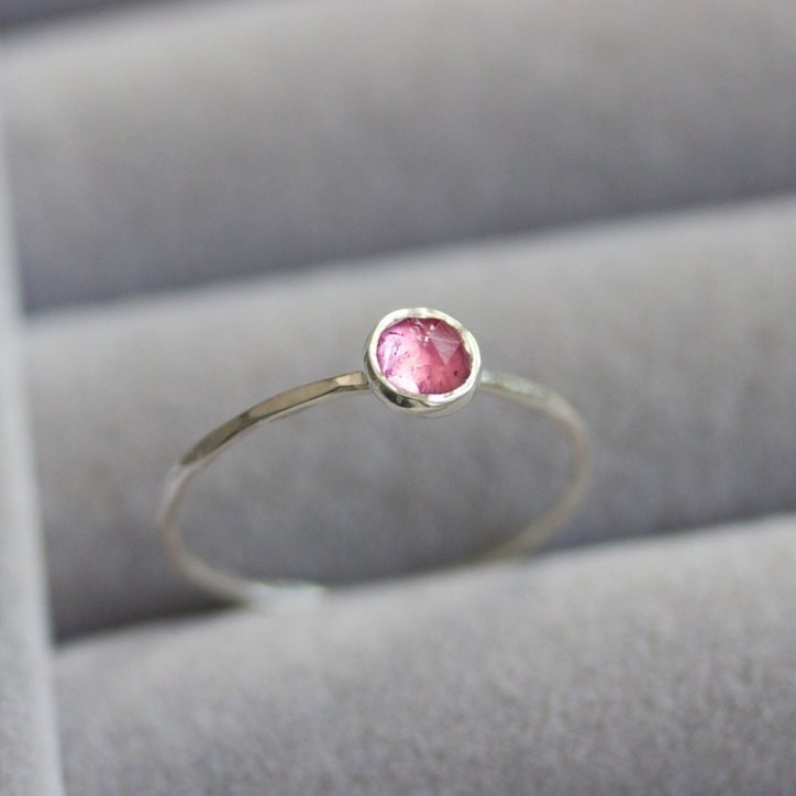 Pink Tourmaline ring - skinny stackable ring Pink Tourmaline ring - skinny stackable ring
