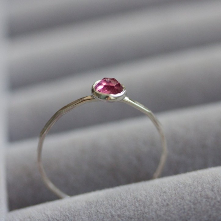Pink Tourmaline ring - skinny stackable ring Pink Tourmaline ring - skinny stackable ring