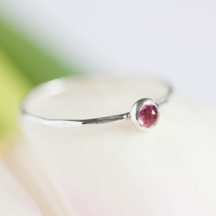 Pink Tourmaline ring - skinny stackable ring Pink Tourmaline ring - skinny stackable ring