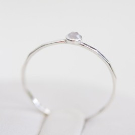 Chalcedony - stackable ring in silver or gold