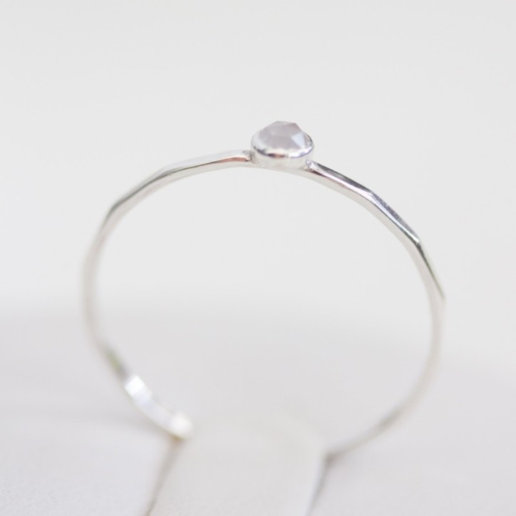 Chalcedony - stackable ring in silver or gold Chalcedony - stackable ring in silver or gold