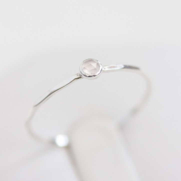 Chalcedony - stackable ring in silver or gold Chalcedony - stackable ring in silver or gold