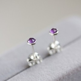 Amethyst stud earrings
