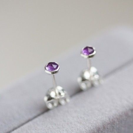 Amethyst stud earrings