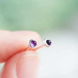 Amethyst stud earrings