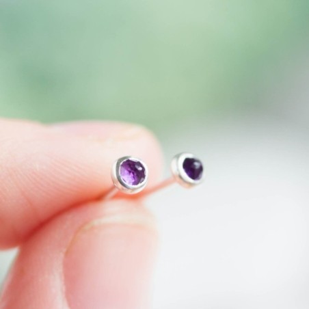 Amethyst stud earrings