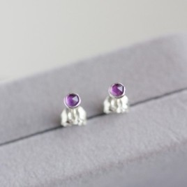 Amethyst stud earrings