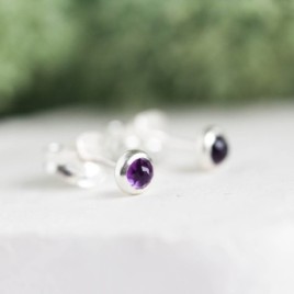 Amethyst stud earrings
