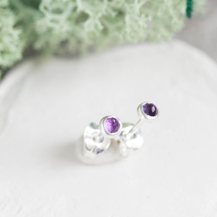 Amethyst stud earrings
