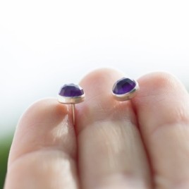 Amethyst stud earrings