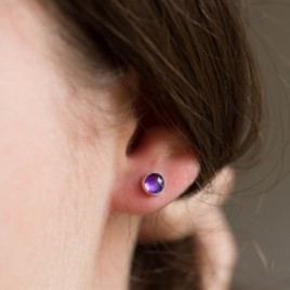 Amethyst stud earrings