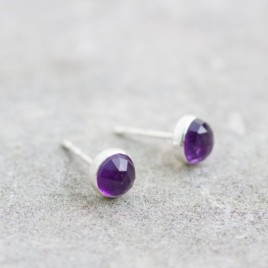 Amethyst stud earrings